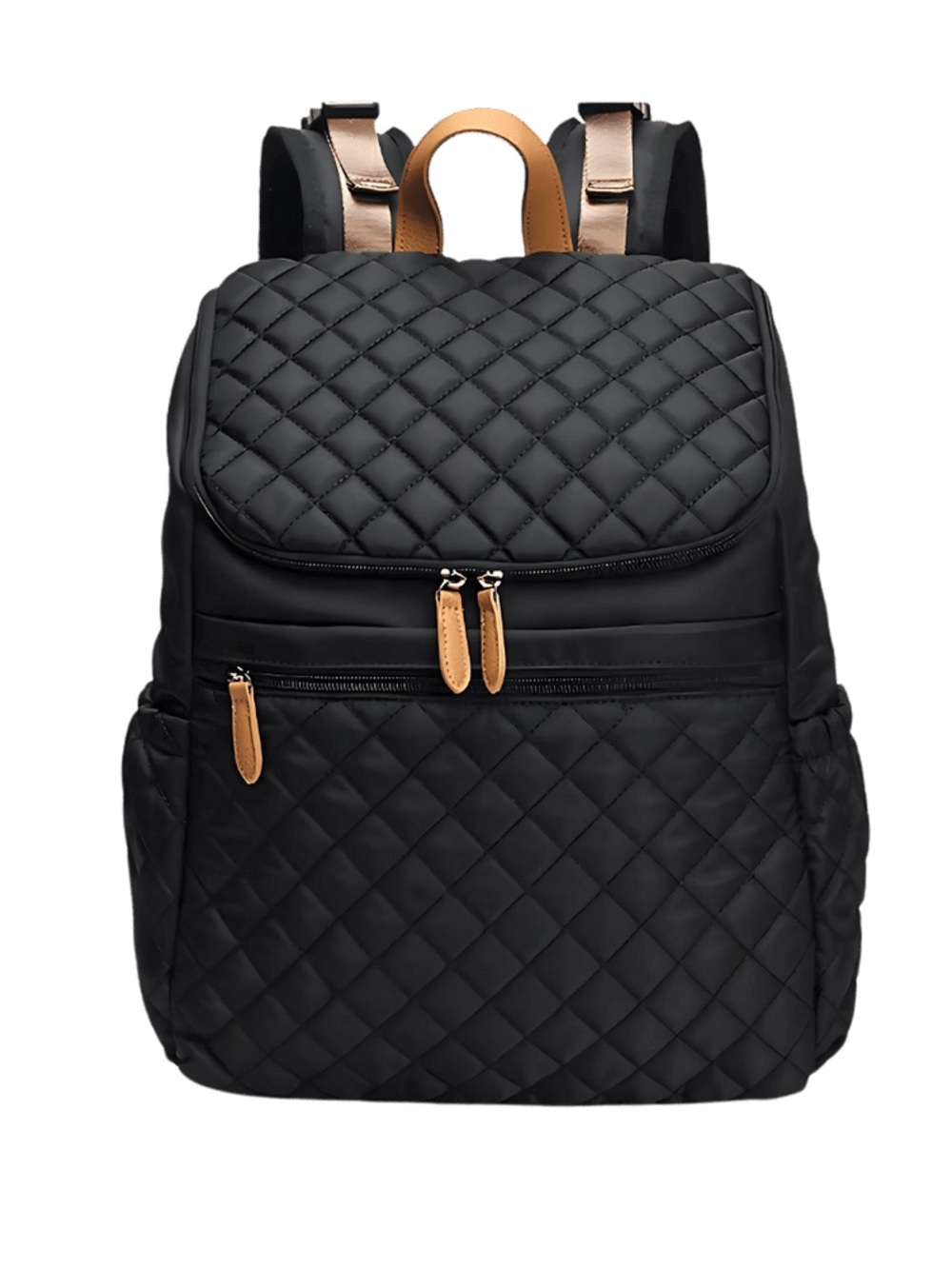 Upper New York Quilted Black Diaper Bag Backpack